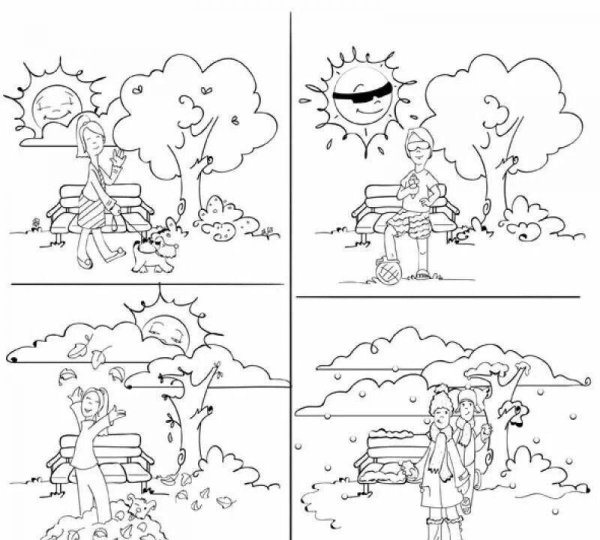 Раскраска четыре времени года