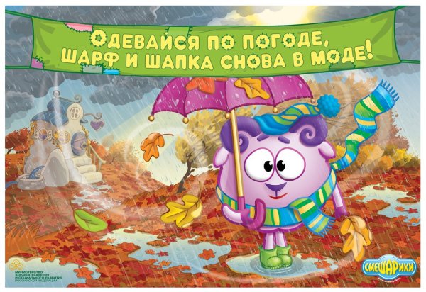 Плакат здоровый образ жизни Смешарики