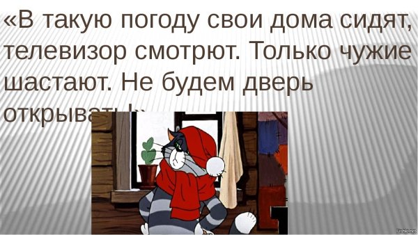 В такую погоду свои дома сидят