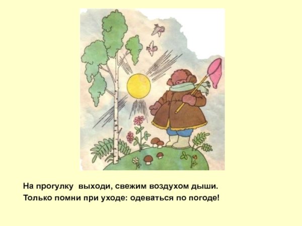 На прогулку выходи свежим воздухом Дыши