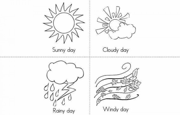 Weather раскраска для детей
