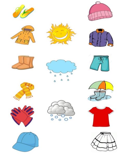 Зимняя и летняя одежда задания