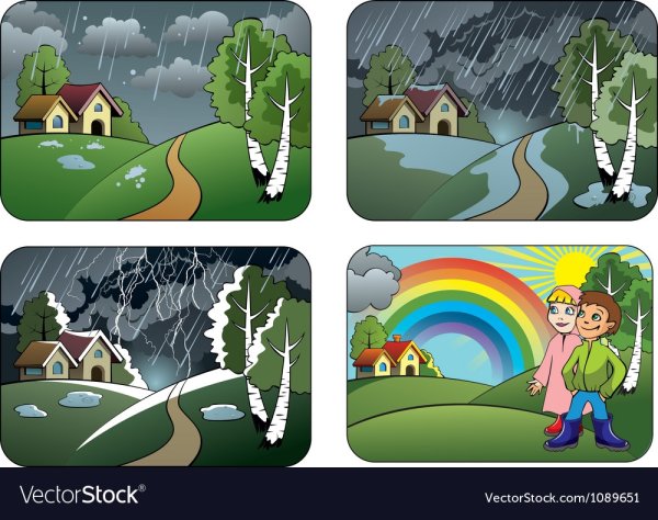 Иллюстрации пасмурной природы для детей