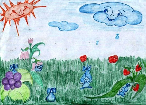 Рисунок Луга для детей