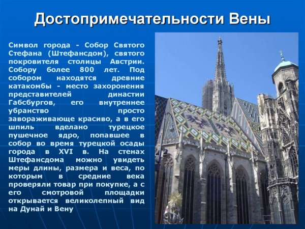 Собор Святого Стефана Вена сообщение