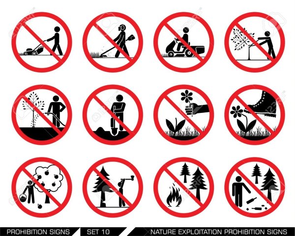 Запрещающие знаки в природе