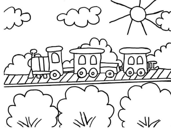 Раскраска для детей года поезд, паровозик распечатать