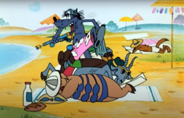 Ну погоди мультфильм на пляже