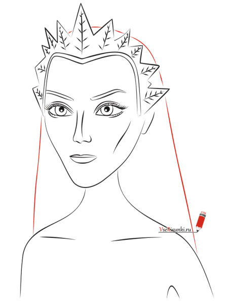 Снежная Королева из сказки Снежная Королева срисовка