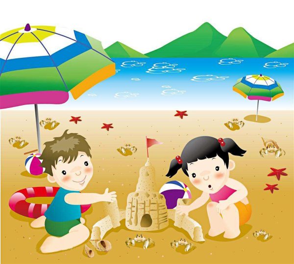 Дети на пляже картинки для детей