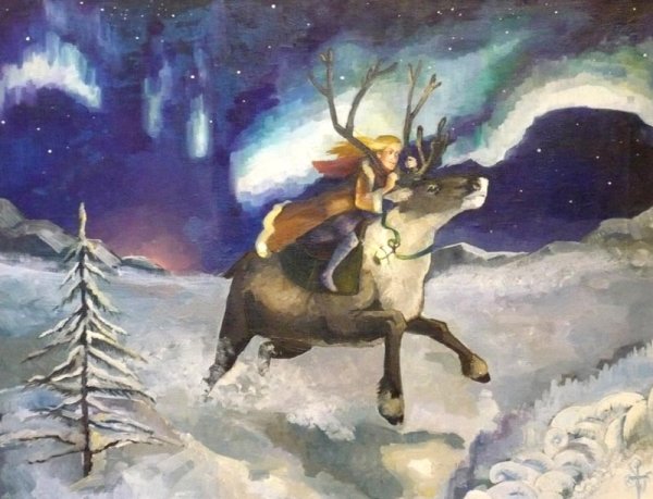 Северное сияние из сказки Снежная Королева