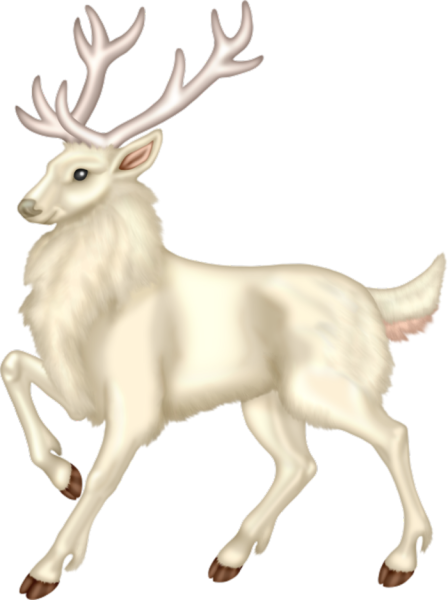 Белый олень мультяшный
