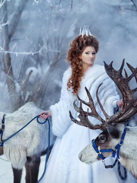 Герда и Северный олень Снежная Королева