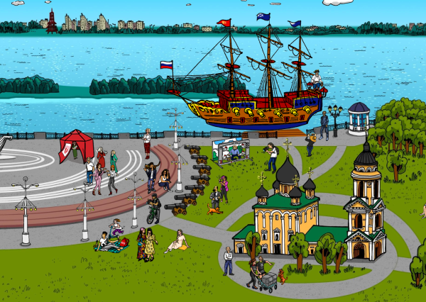 Адмиралтейская площадь Воронеж рисунок