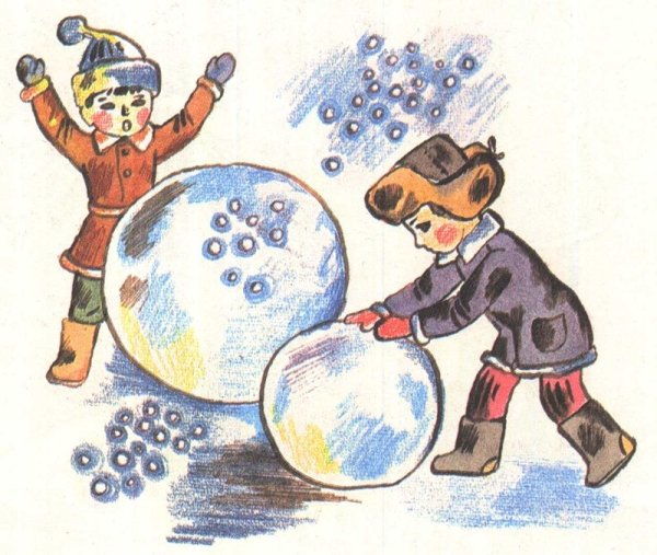 Рисование снежные комочки большие и маленькие