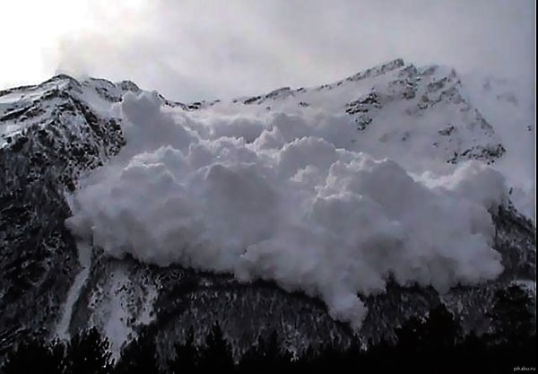 Лавина в горах