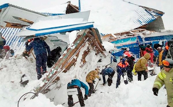 Лавина в Домбае 2021