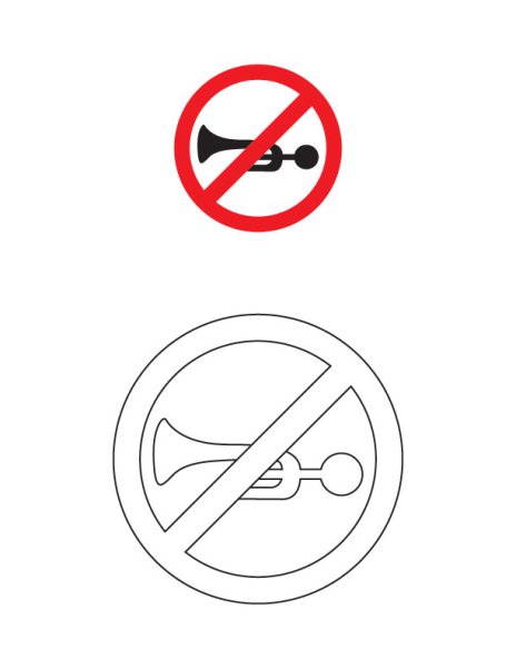 Запрещающие дорожные знаки для раскрашивания