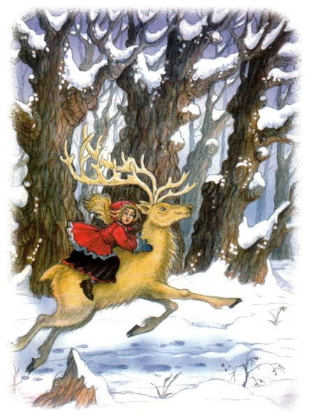 Снежная Королева Герда на олене