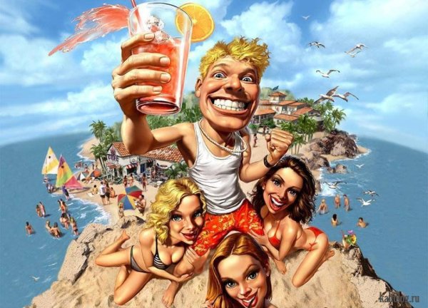 Карикатуры на пляже