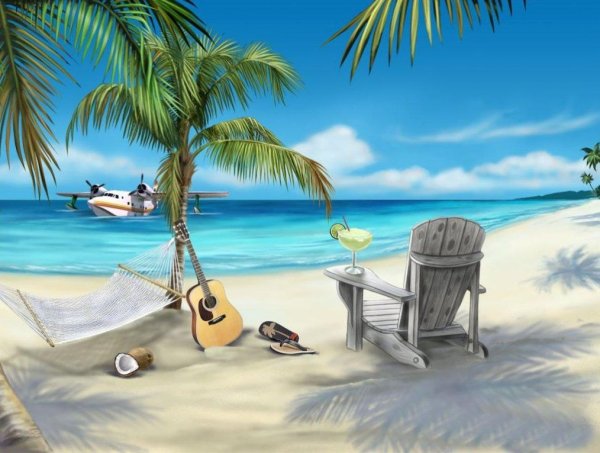 Пляж рисунок