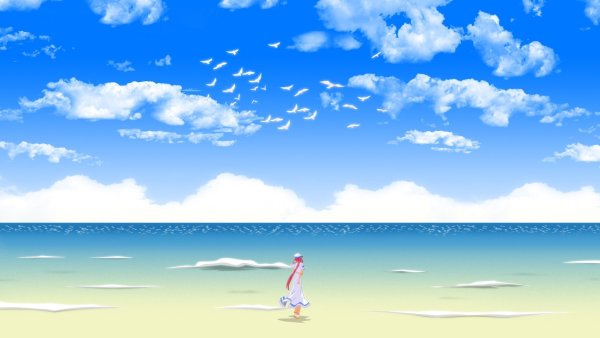 Аниме море пляж