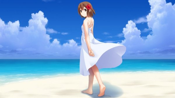 Красивые девушки на пляже аниме