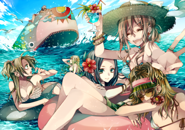 Аниме девушка на острове