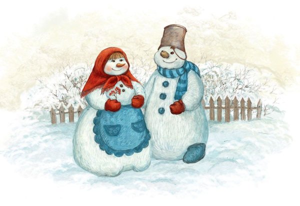 Снеговик и Снежная баба