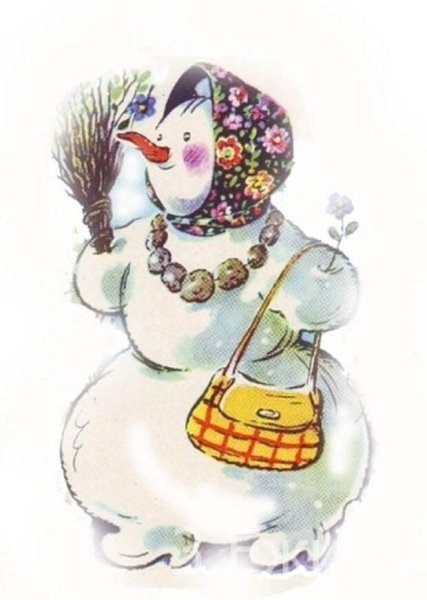 Снежная баба в платке