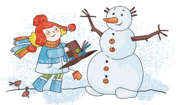 Снеговик рисунок для детей