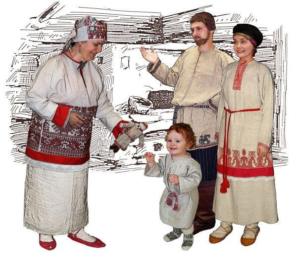 Национальный костюм вепсы, Ижоры, водь