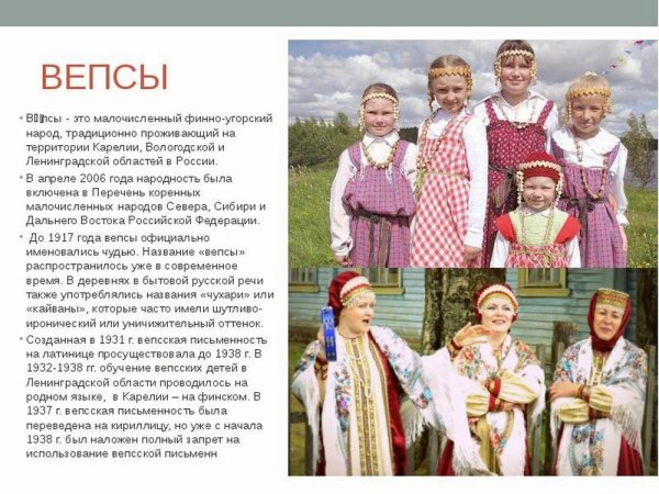 Вепсы народ Ленинградской области