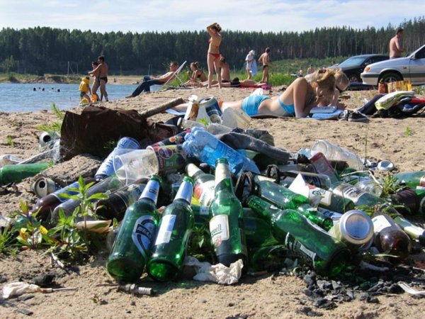 Мусор после отдыха на природе