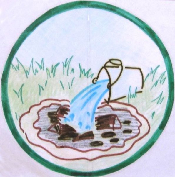 Разрешающие знаки у водоема
