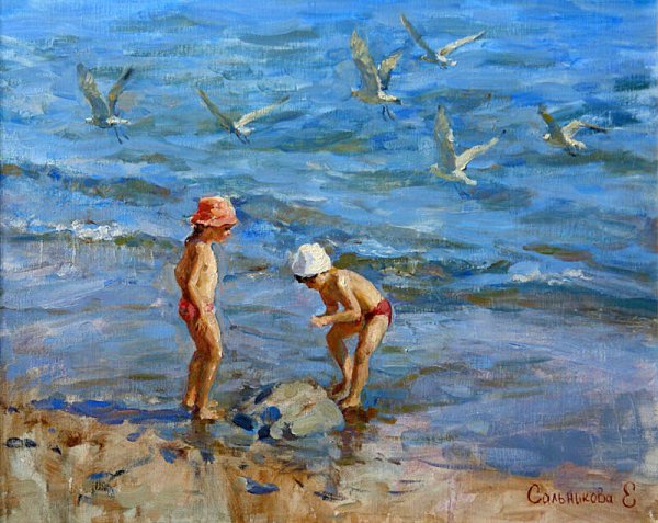 Купающиеся дети в живописи