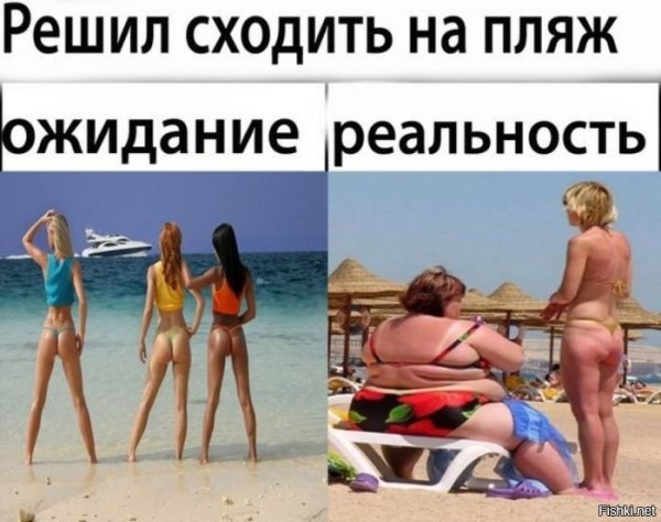 Пляж ожидание и реальность