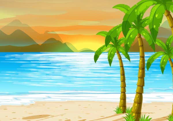 Пляж рисунок