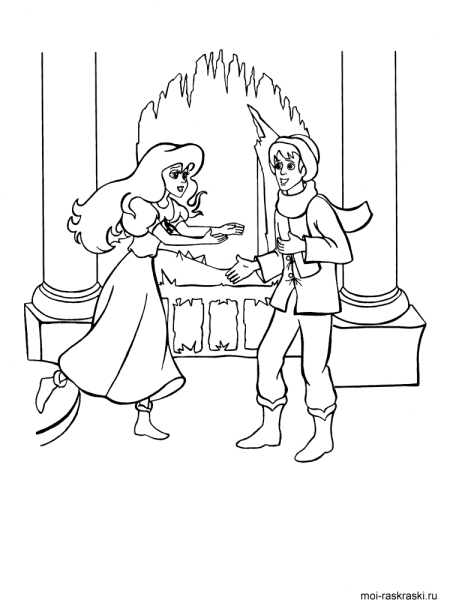 Раскраска Снежная Королева из сказки Кай и Герда