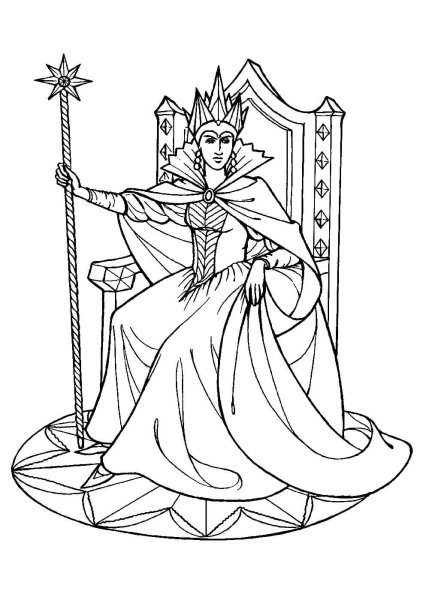 Снежная Королева раскраска для детей
