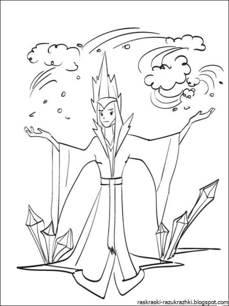 Раскраска Снежная Королева из сказки Андерсена
