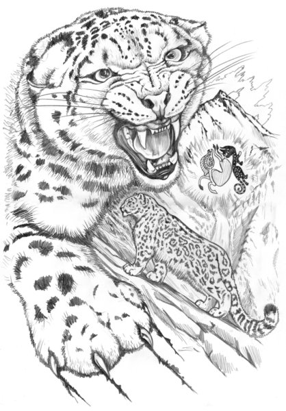 Оскал Барса тату