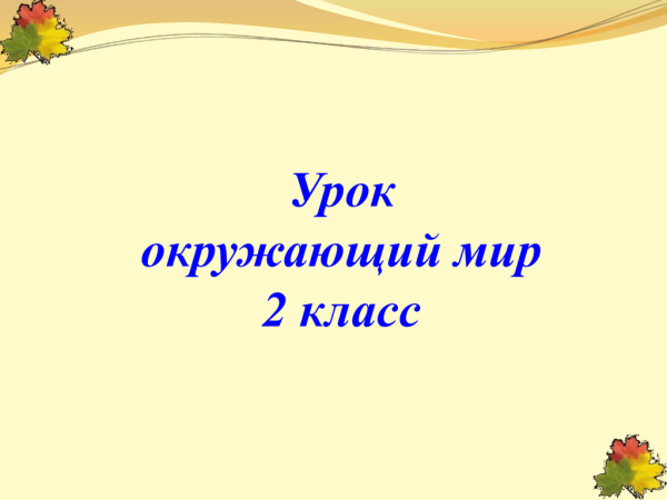 Урок окружающего мира 2 класс