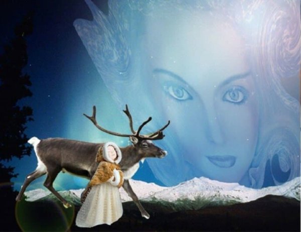 Снежная Королева Герда и олень