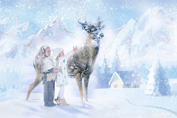 Герда и Северный олень Снежная Королева