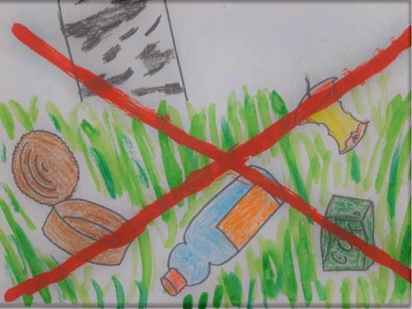 Мусор в лесу рисунок