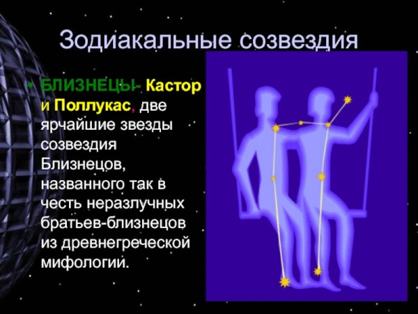 Созвездие зодиака Близнецы