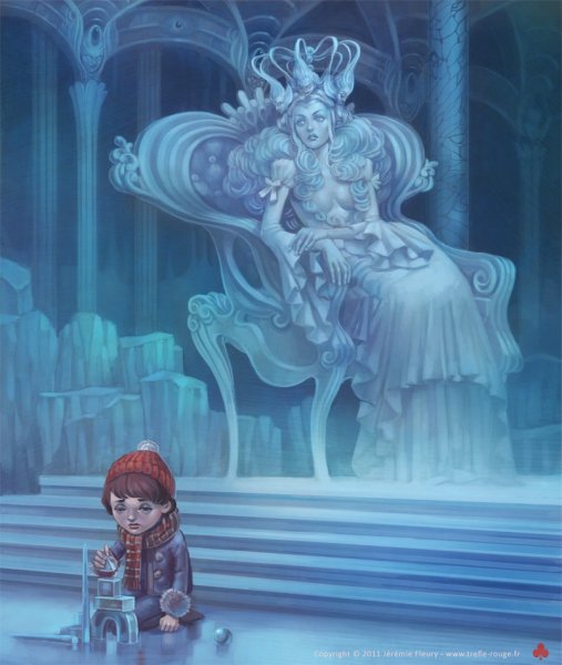 Снежная Королева на троне и Кай