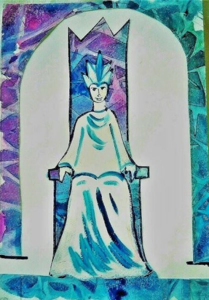 Рисование трон снежной королевы для детей