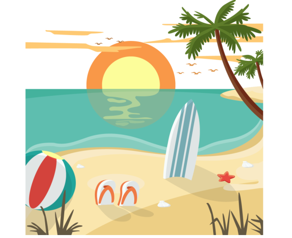 Пляж Векторная иллюстрация
